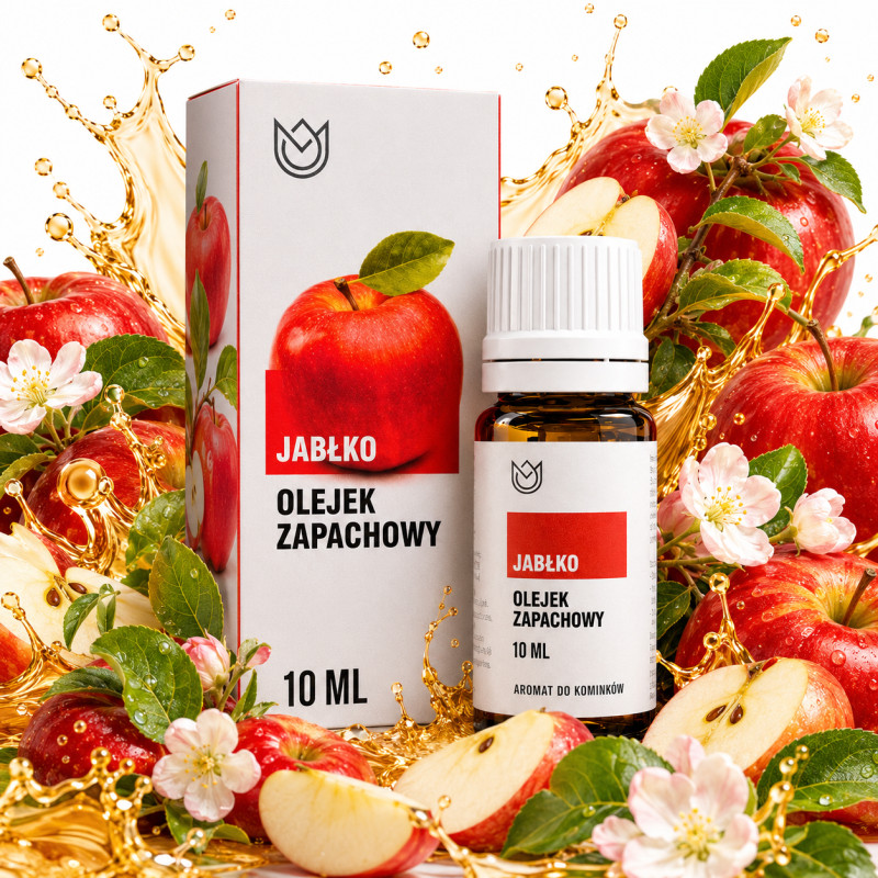 OLEJEK ZAPACHOWY eteryczny JABŁKO JABŁKOWY owocowy 10ml do kominków aromat