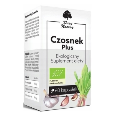 CZOSNEK PLUS EKO 60kaps DARY NATURY wsparcie SERCE