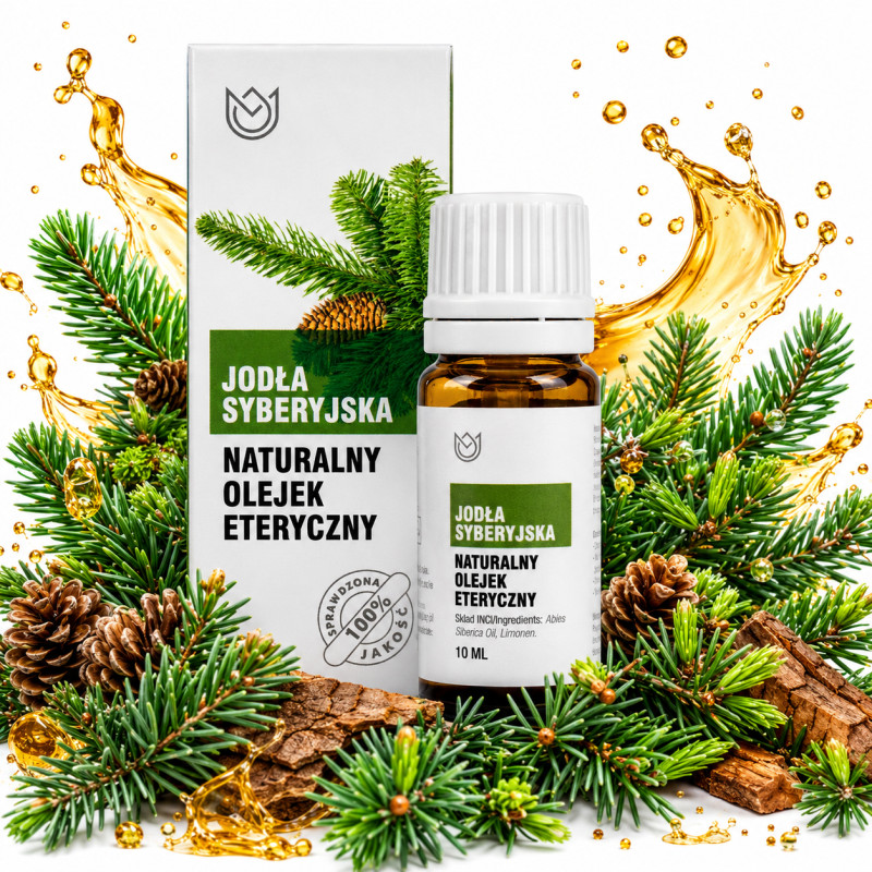 Naturalny OLEJEK ETERYCZNY JODŁA SYBERYJSKA PICHTOWY inhalacje masaż 10ml
