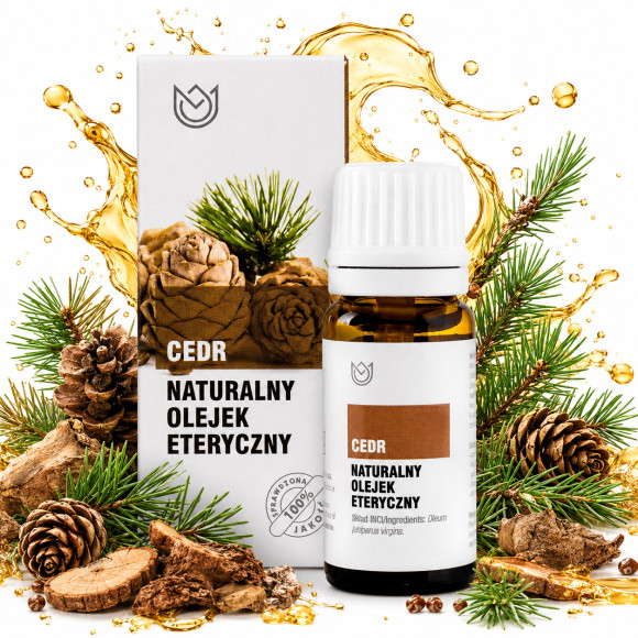 Naturalny OLEJEK ETERYCZNY CEDR Cedrowy 10ml odkażanie inhalacje masaż