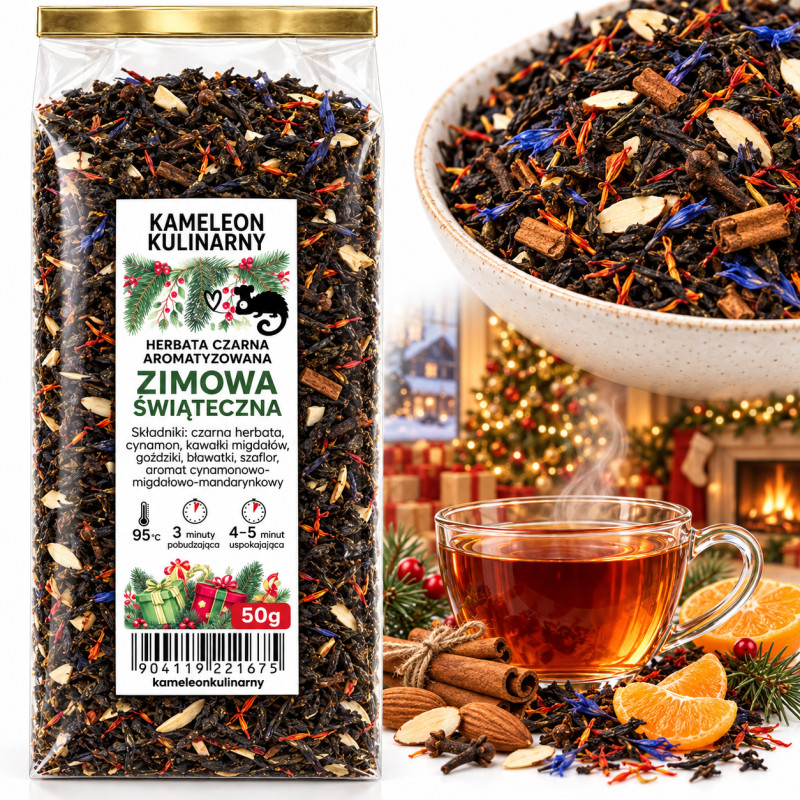 KAMELEON KULINARNY HERBATA CZARNA aromatyczna ZIMOWA ŚWIĄTECZNA 50g