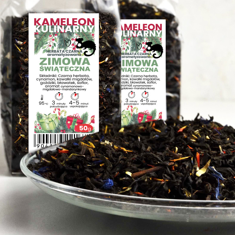 KAMELEON KULINARNY HERBATA CZARNA aromatyczna ZIMOWA ŚWIĄTECZNA 50g