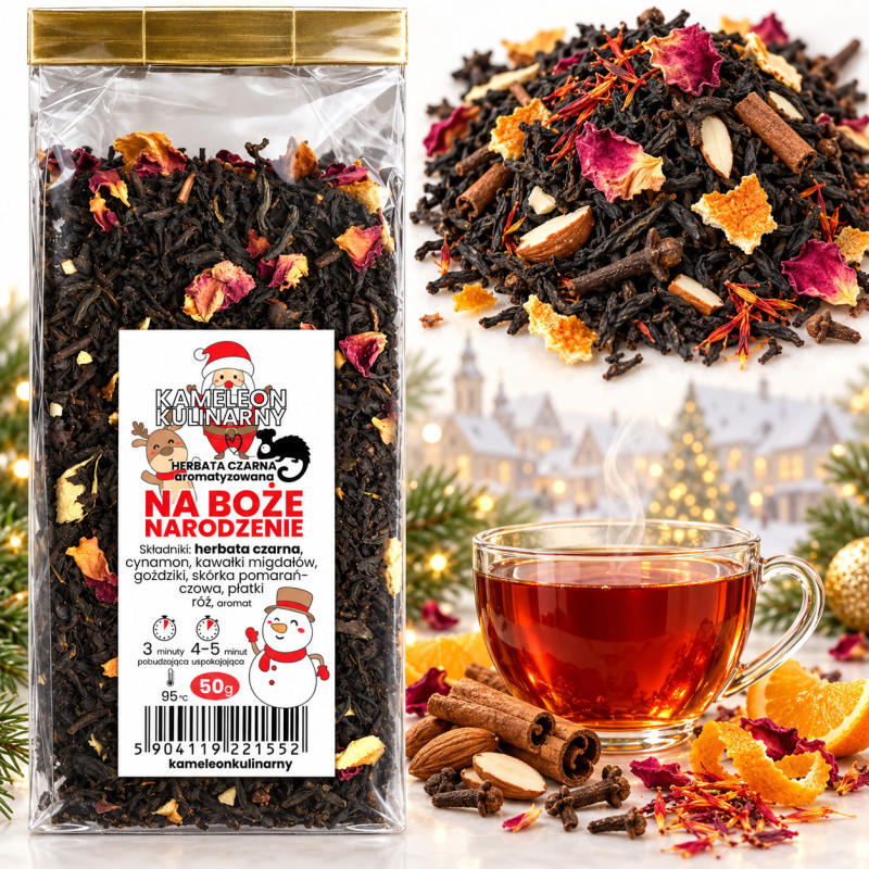 KAMELEON KULINARNY HERBATA CZARNA aromatyzowana NA BOŻE NARODZENIE 50g