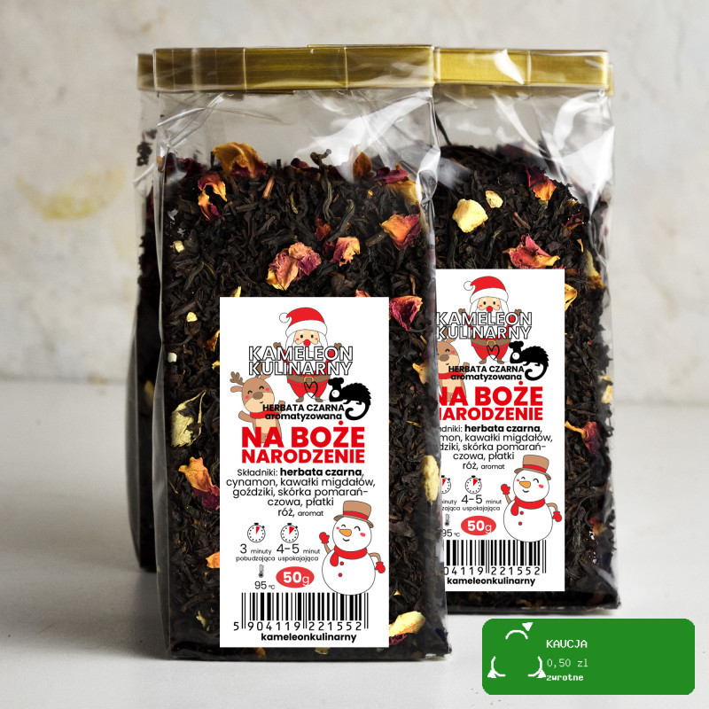 KAMELEON KULINARNY HERBATA CZARNA aromatyzowana NA BOŻE NARODZENIE 50g