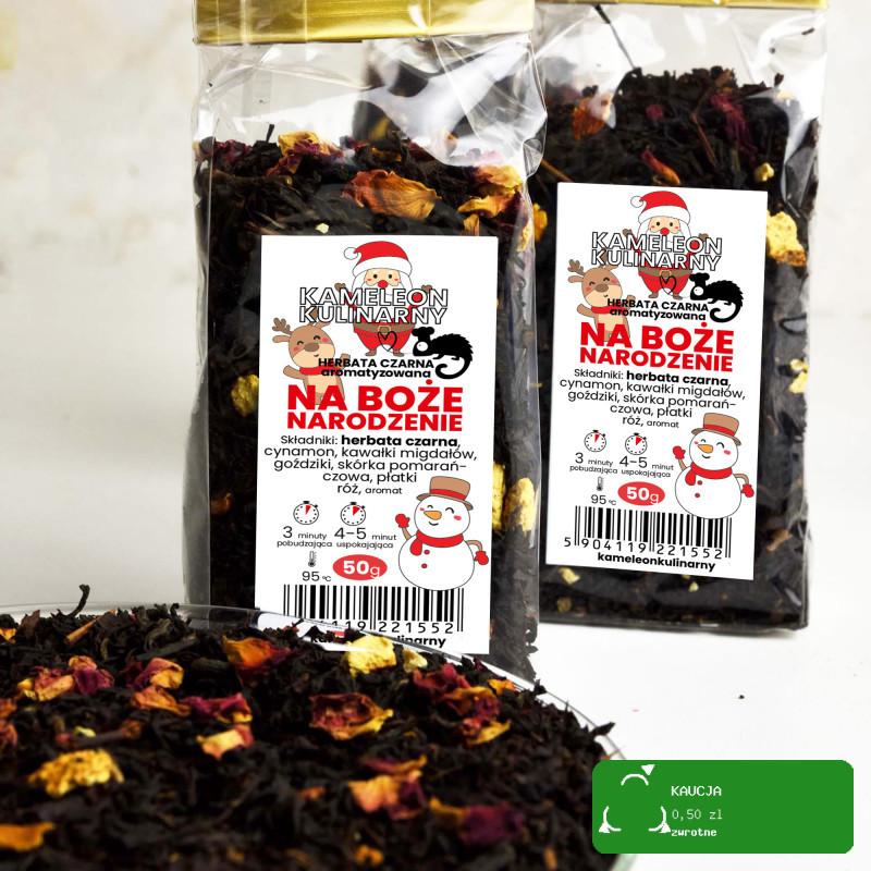 KAMELEON KULINARNY HERBATA CZARNA aromatyzowana NA BOŻE NARODZENIE 50g