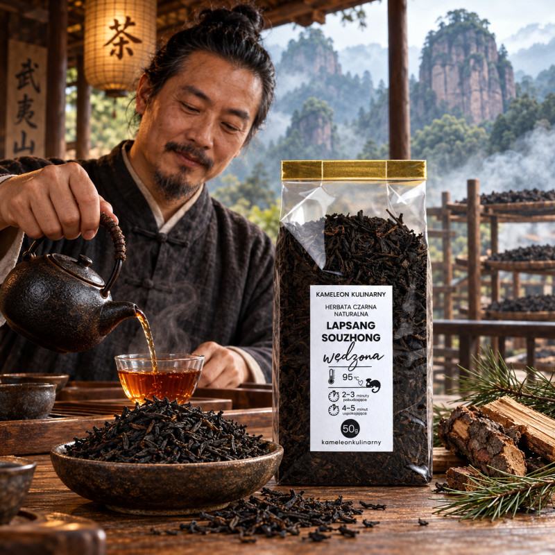 KAMELEON KULINARNY HERBATA CZARNA wędzona LAPSANG SOUZHONG mocna 50g