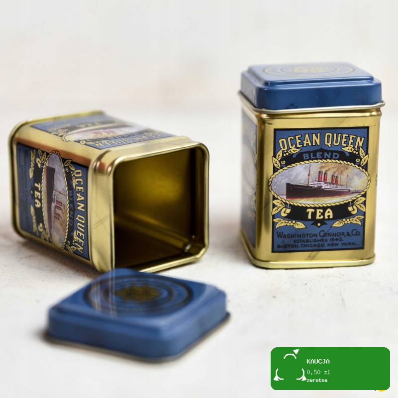 PUSZKA METALOWA na herbatę kolorowa 43x43x60 25g