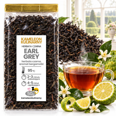 KAMELEON KULINARNY HERBATA CZARNA LIŚCIASTA EARL GREY z bergamotką 50g