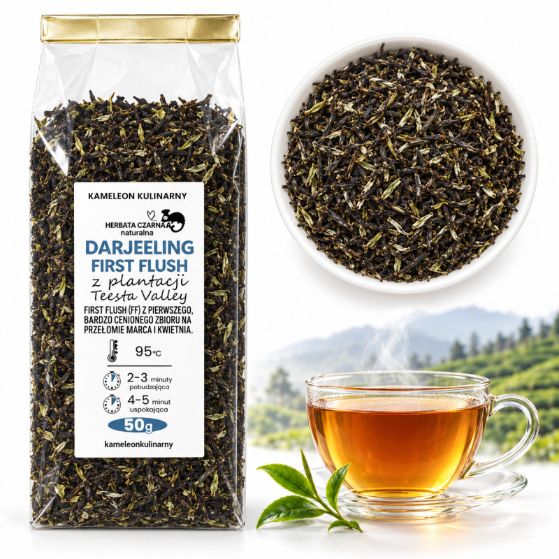 KAMELEON KULINARNY HERBATA CZARNA DARJEELING FIRST FLUSH liściasta50g