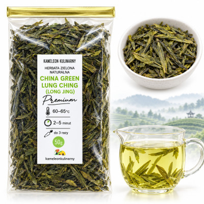 KAMELEON KULINARNY HERBATA ZIELONA LUNG CHING Smocza Studnia 50g