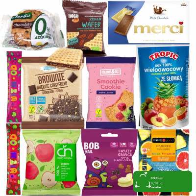 Zestaw SŁODYCZY mix przekąsek DLA DZIECI 11szt produktów DZIEŃ DZIECKA