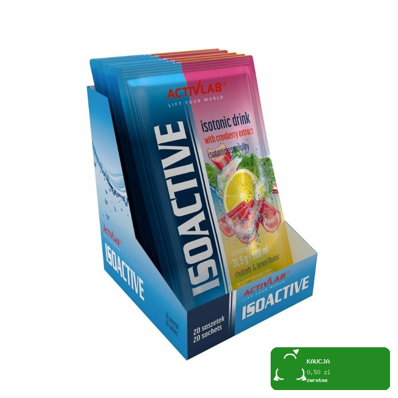 ISOACTIVE Izotonik Activlab ELEKTROLITY smak RABARBAR CYTRYNA 31,5g x20szt