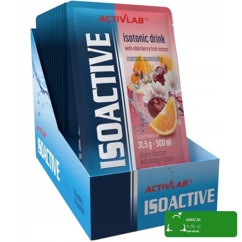 ISOACTIVE Izotonik Activlab ELEKTROLITY smak WIŚNIA POMARAŃCZA 31,5g x20szt
