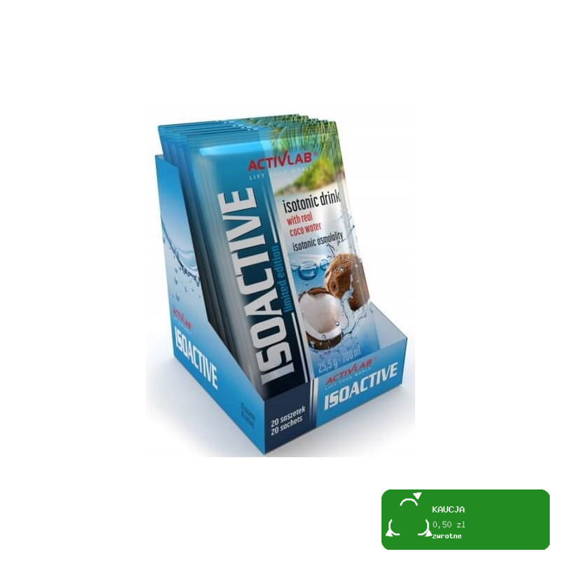 ISOACTIVE Izotonik Activlab ELEKTROLITY smak KOKOS kokosowy 31,5g x20szt