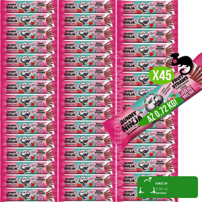 45x BUNNY NINJA DLA DZIECI przekąska owocowa BEZ CUKRU JABŁKO MALINA 0,72KG
