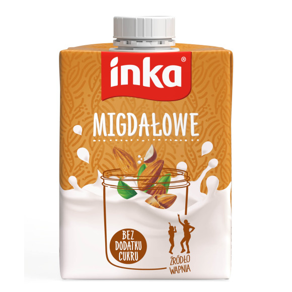 INKA napój MIGDAŁOWY naturalny 500ml 0,5l X10szt MLEKO ROŚLINNE bez laktozy
