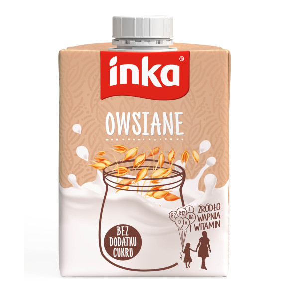 INKA napój OWSIANY naturalny 500ml 0,5l X10szt MLEKO ROŚLINNE bez laktozy