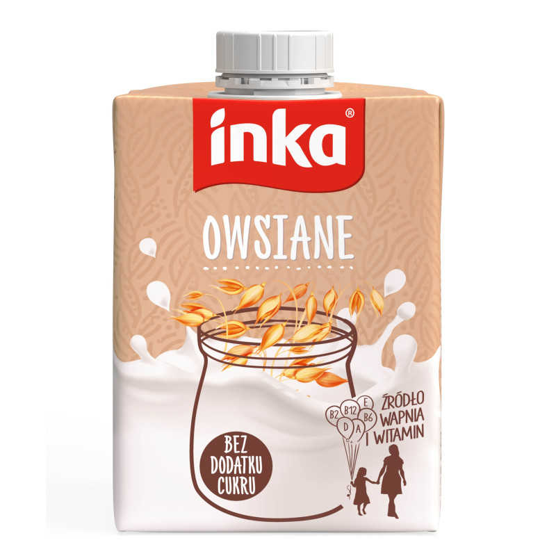 INKA napój OWSIANY naturalny 500ml 0,5l X10szt MLEKO ROŚLINNE bez laktozy