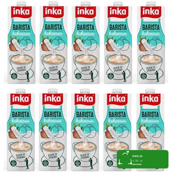 INKA napój KOKOSOWY BARISTA 1000ml 1l X10sztuk MLEKO ROŚLINNE bez laktozy