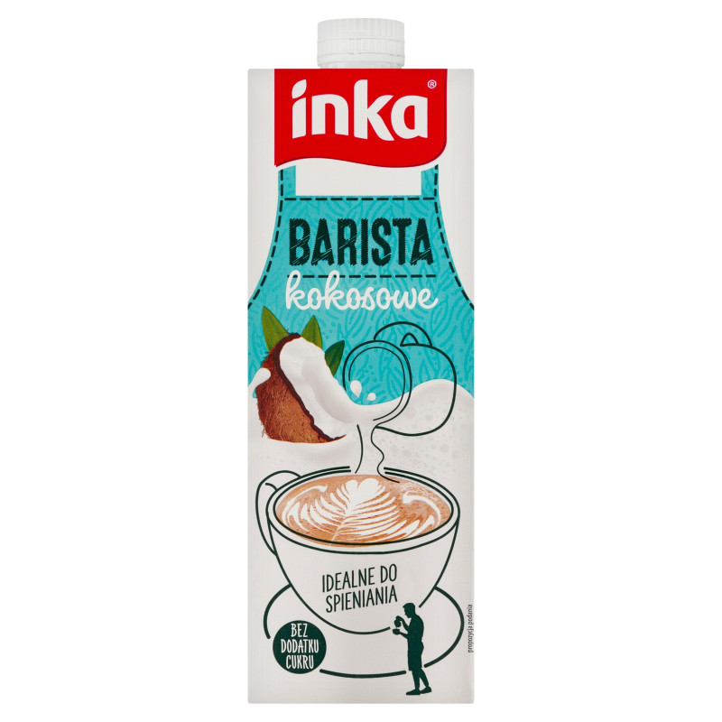 INKA napój KOKOSOWY BARISTA 1000ml 1l X10sztuk MLEKO ROŚLINNE bez laktozy