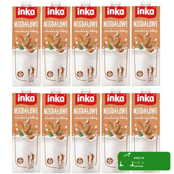 INKA napój MIGDAŁOWY naturalny 1000ml 1l x10sztuk MLEKO ROŚLINNE dla vegan