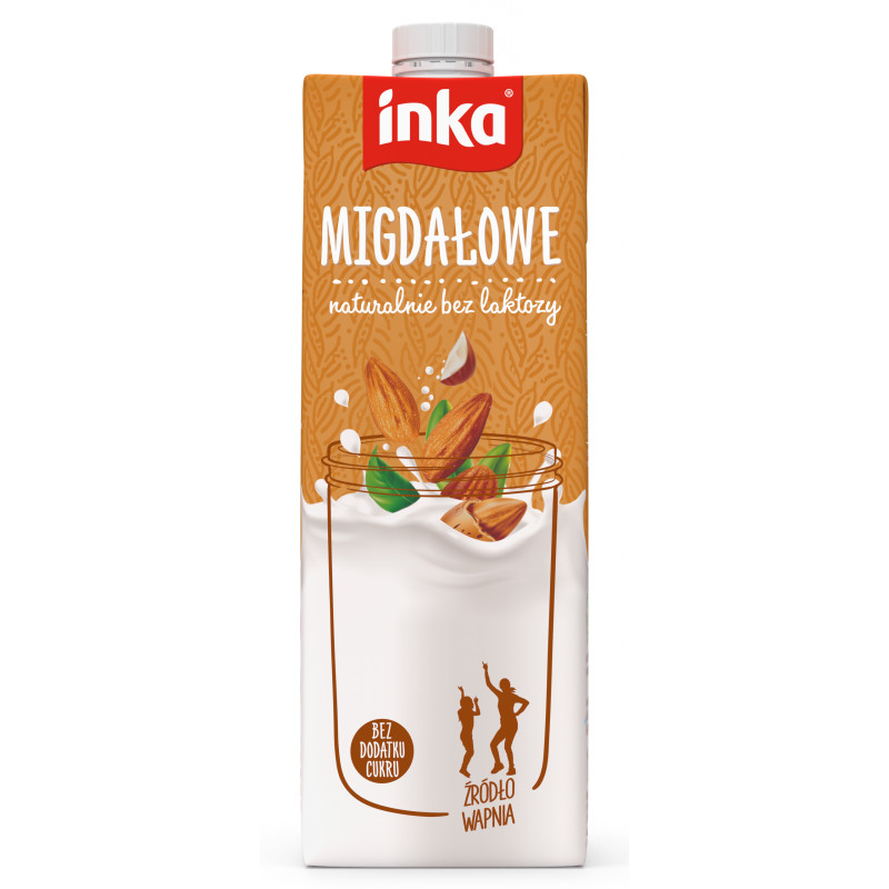 INKA napój MIGDAŁOWY naturalny 1000ml 1l x10sztuk MLEKO ROŚLINNE dla vegan