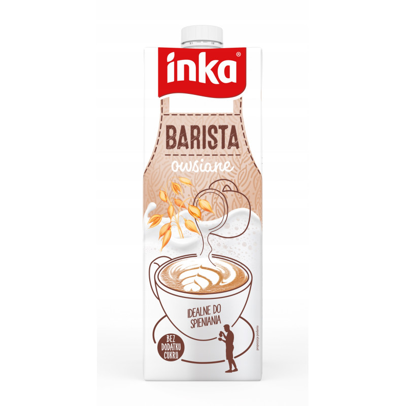 INKA napój OWSIANY BARISTA 1000ml 1l x10SZT MLEKO ROŚLINNE bez laktozy