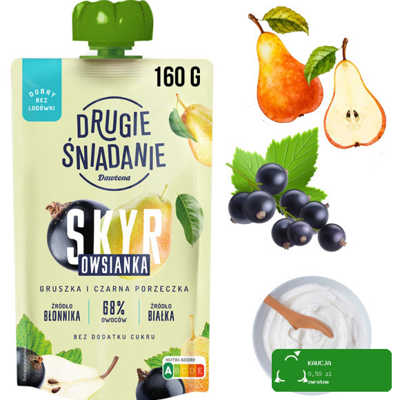 Dawtona SKYR OWSIANKA DRUGIE ŚNIADANIE mix SMAKÓW bez cukru 160g x4 0,64KG