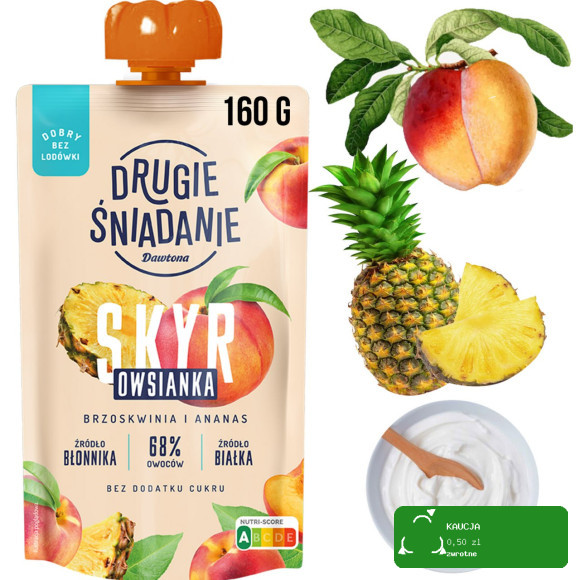 Dawtona SKYR OWSIANKA DRUGIE ŚNIADANIE mix SMAKÓW bez cukru 160g x4 0,64KG