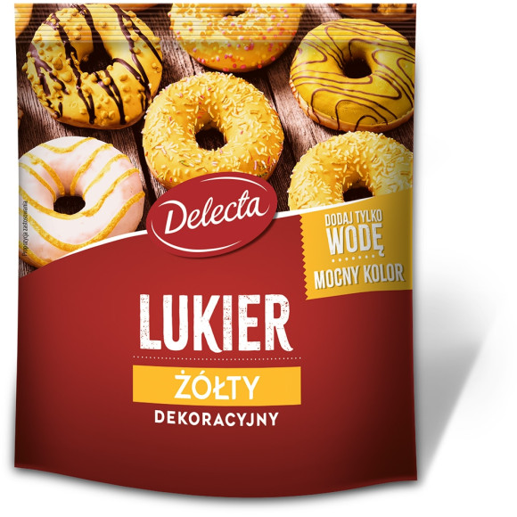 DELECTA LUKIER DEKORACYJNY ŻÓŁTY DO CIAST WYPIEKÓW PĄCZKÓW 80g x 3 240g