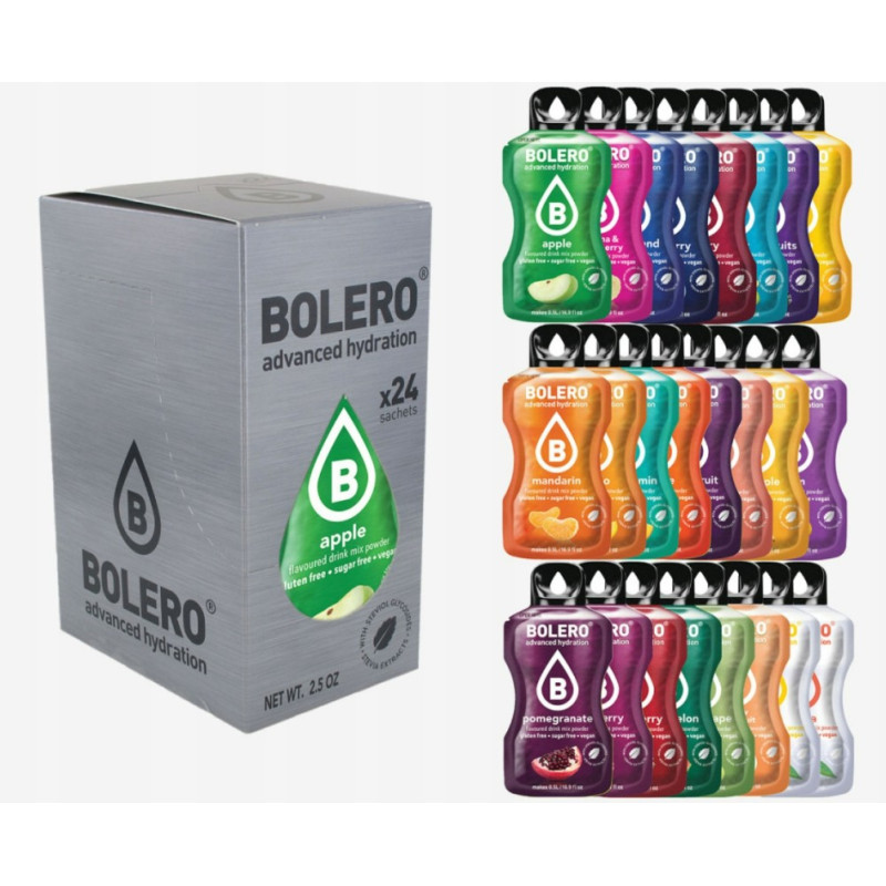 BOLERO DRINK NAPÓJ IZOTONICZNY W PROSZKU 3g MIX POPULARNYCH SUPER 24 SMAKÓW