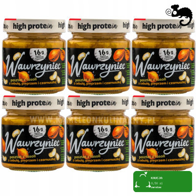 WAWRZYNIEC PASZTET BIAŁKOWY Z FASOLI Z CEBULĄ CZARNUSZKĄ PIEPRZEM x6 1,08KG