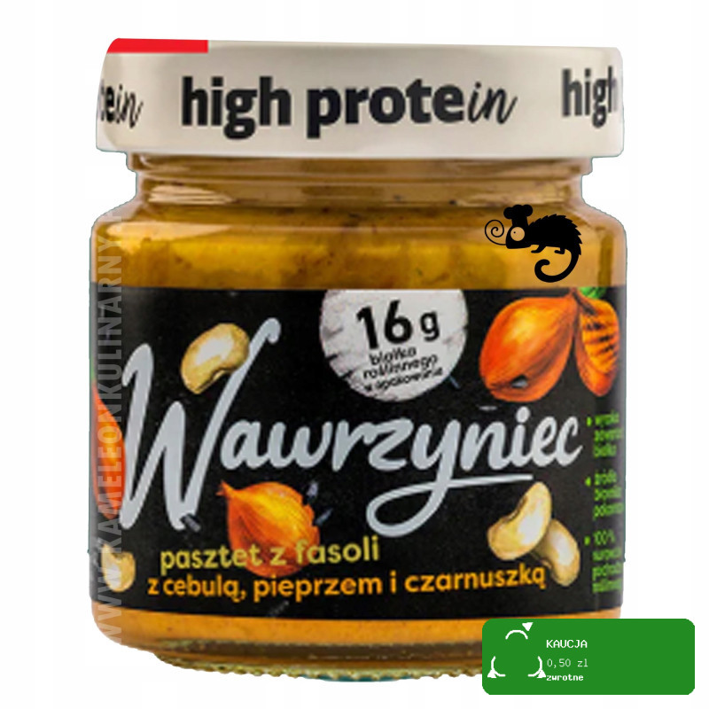 WAWRZYNIEC PASZTET BIAŁKOWY Z FASOLI Z CEBULĄ CZARNUSZKĄ PIEPRZEM x6 1,08KG