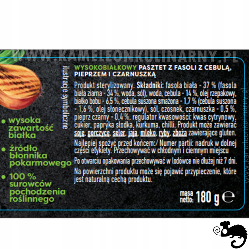WAWRZYNIEC PASZTET BIAŁKOWY Z FASOLI Z CEBULĄ CZARNUSZKĄ PIEPRZEM x6 1,08KG