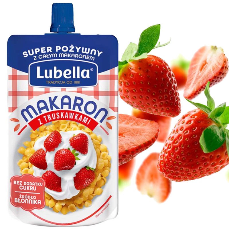 LUBELLA deser owocowy MAKARON Z TRUSKAWKAMI bez dodatku