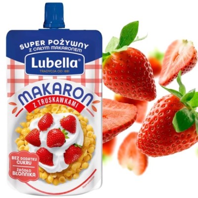 LUBELLA deser owocowy MAKARON Z TRUSKAWKAMI bez dodatku