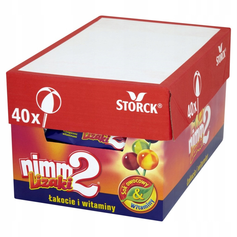 NIMM 2 LIZAK OWOCOWY Z WITAMINAMI +WITAMINY MIX 4 SMAKÓW 10g x 40szt STORCK