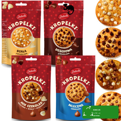 POSYPKA KROPELKI MIX CZEKOLAD + BIAŁA + MLECZNA + DESEROWA mix 4 DELECTA