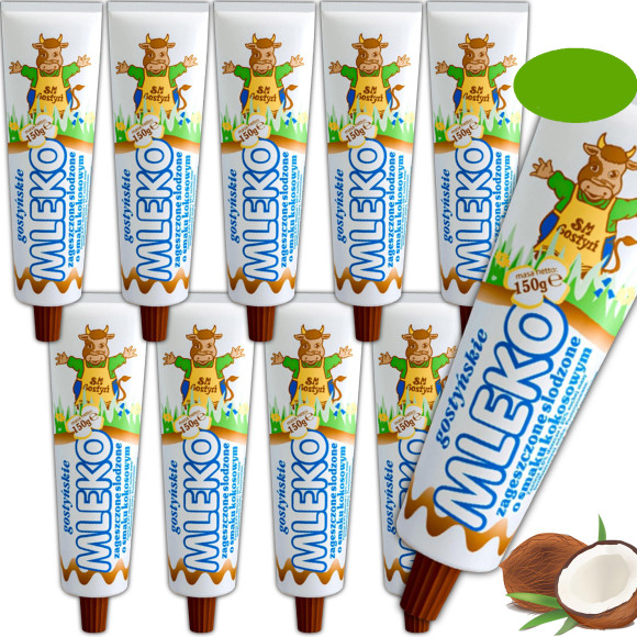 Gostyń MLEKO ZAGĘSZCZONE SŁODZONE KOKOS 150G W TUBCE tubka x 10 sztuk