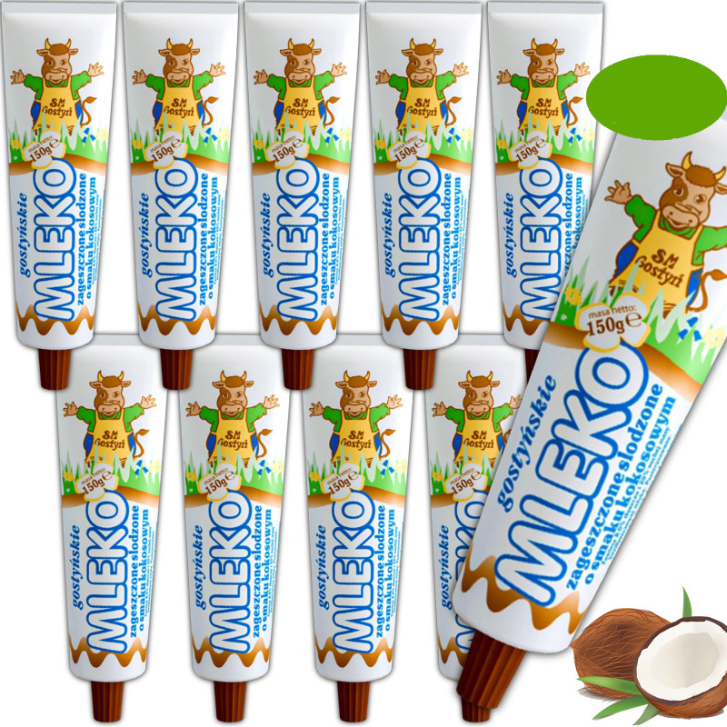 Gostyń MLEKO ZAGĘSZCZONE SŁODZONE KOKOS 150G W TUBCE tubka x 10 sztuk