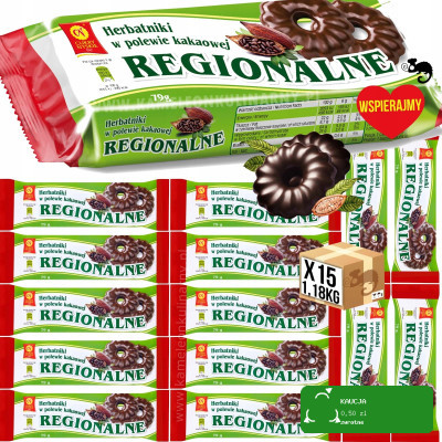 CUKRY NYSKIE REGIONALNE HERBATNIKI W POLEWIE 79G x15 1,18KG Wspieramy RAZEM