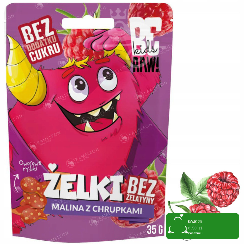 7x ŻELKI GUZIKOŻELKI bez cukru MIX smaków MALINA TRUSKA BANAN MANGO CYTRYNA