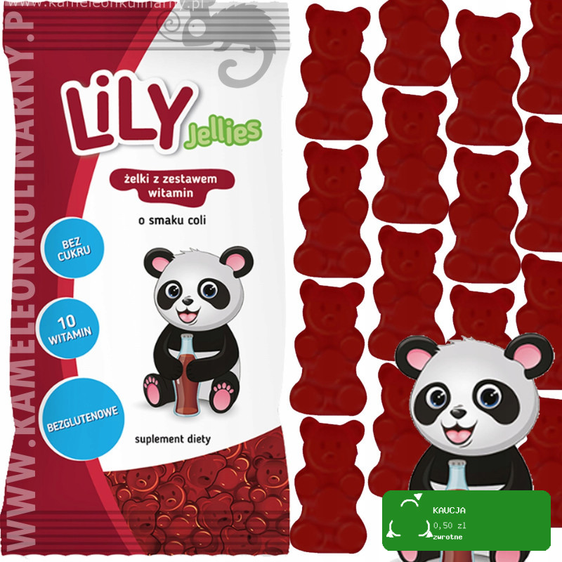 LILY JELLIES ŻELKI BEZ CUKRU Z WITAMINAMI TRUSKAWKA COLA POMARAŃCZA mix 3