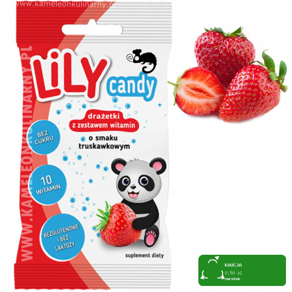 LILY CANDY DRAŻETKI BEZ CUKRU GLUTENU Z WITAMINAMI mix smaków 40g x4 = 160G