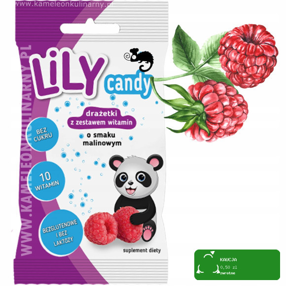 LILY CANDY DRAŻETKI BEZ CUKRU GLUTENU Z WITAMINAMI mix smaków 40g x4 = 160G