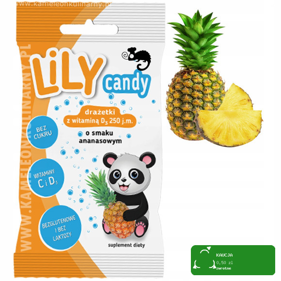 LILY CANDY DRAŻETKI BEZ CUKRU GLUTENU Z WITAMINAMI mix smaków 40g x4 = 160G