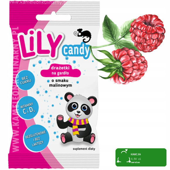 LILY CANDY DRAŻETKI BEZ CUKRU GLUTENU Z WITAMINAMI mix smaków 40g x4 = 160G