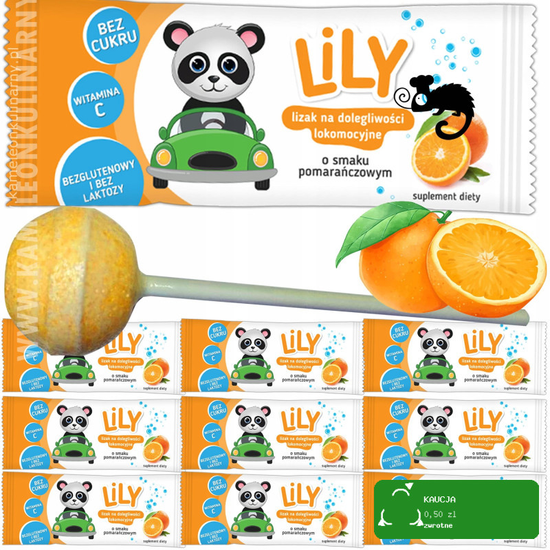 LILY LIZAK BEZ CUKRU Z WIT. C POMARAŃCZOWY na DOLEGLIWOŚCI LOKOMOCYJNE x10