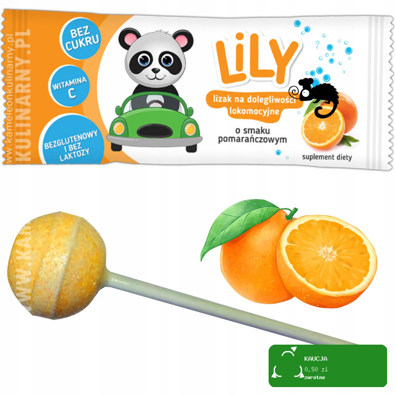 LILY LIZAK BEZ CUKRU Z WIT. C POMARAŃCZOWY na DOLEGLIWOŚCI LOKOMOCYJNE x10