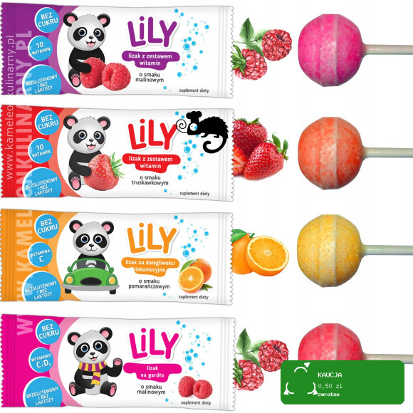 LILY LIZAK BEZ CUKRU Z WIT. C POMARAŃCZOWY na DOLEGLIWOŚCI LOKOMOCYJNE x10